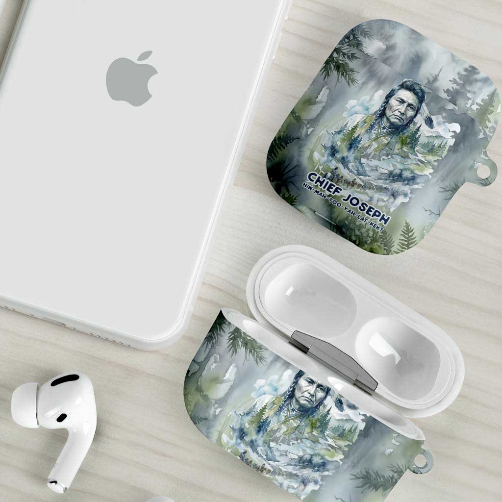 Chief Joseph Native American AirPods Case Tribal Heart Symbol Inspirational Quote Will Fight No More Forever - Wonder Print Shop