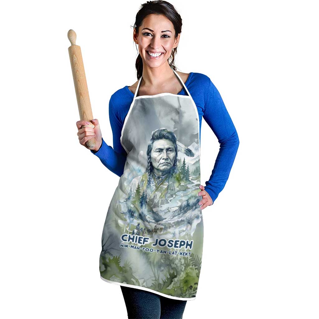 Chief Joseph Native American Apron Tribal Heart Symbol Inspirational Quote Will Fight No More Forever - Wonder Print Shop
