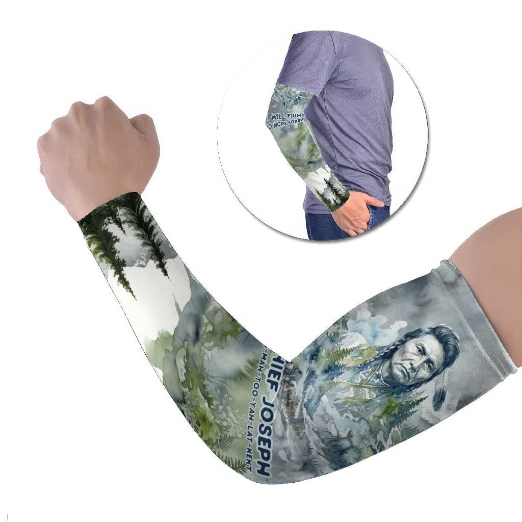 Chief Joseph Native American Arm Sleeves Tribal Heart Symbol Inspirational Quote Will Fight No More Forever - Wonder Print Shop