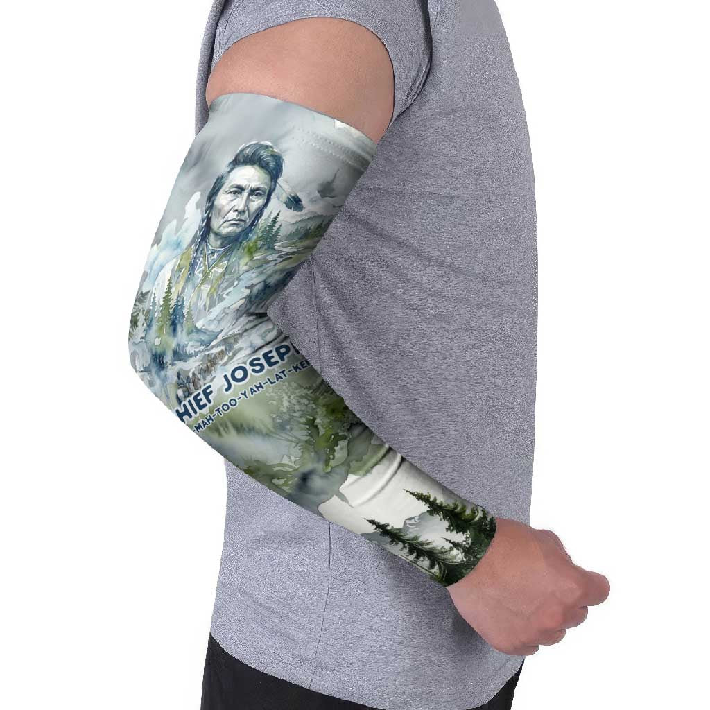 Chief Joseph Native American Arm Sleeves Tribal Heart Symbol Inspirational Quote Will Fight No More Forever - Wonder Print Shop