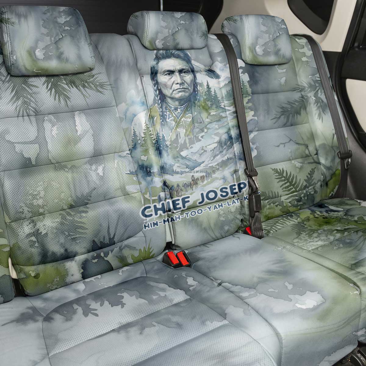 Chief Joseph Native American Back Car Seat Cover Tribal Heart Symbol Inspirational Quote Will Fight No More Forever - Wonder Print Shop