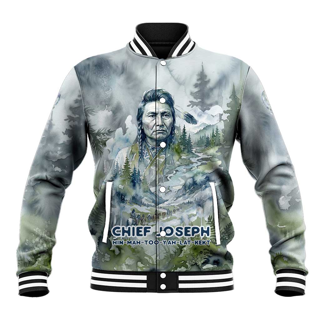Chief Joseph Native American Baseball Jacket Tribal Heart Symbol Inspirational Quote Will Fight No More Forever - Wonder Print Shop