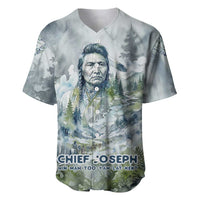 Chief Joseph Native American Baseball Jersey Tribal Heart Symbol Inspirational Quote Will Fight No More Forever - Wonder Print Shop