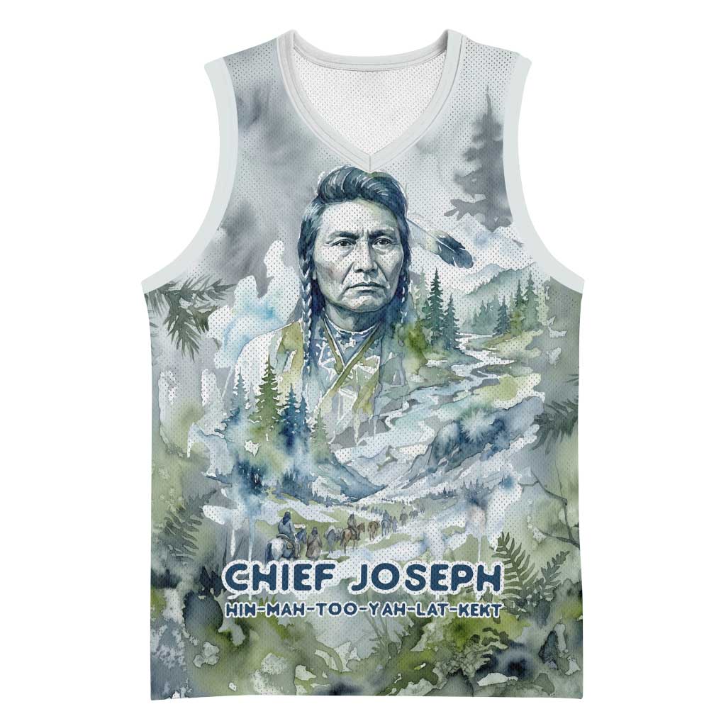 Chief Joseph Native American Basketball Jersey Tribal Heart Symbol Inspirational Quote Will Fight No More Forever - Wonder Print Shop
