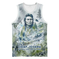 Chief Joseph Native American Basketball Jersey Tribal Heart Symbol Inspirational Quote Will Fight No More Forever - Wonder Print Shop