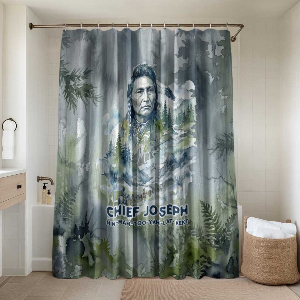 Chief Joseph Native American Bathroom Set Tribal Heart Symbol Inspirational Quote Will Fight No More Forever - Wonder Print Shop