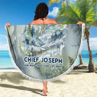 Chief Joseph Native American Beach Blanket Tribal Heart Symbol Inspirational Quote Will Fight No More Forever - Wonder Print Shop