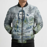 Chief Joseph Native American Bomber Puffer Jacket Tribal Heart Symbol Inspirational Quote Will Fight No More Forever - Wonder Print Shop