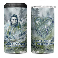 Chief Joseph Native American 4 in 1 Can Cooler Tumbler Tribal Heart Symbol Inspirational Quote Will Fight No More Forever - Wonder Print Shop