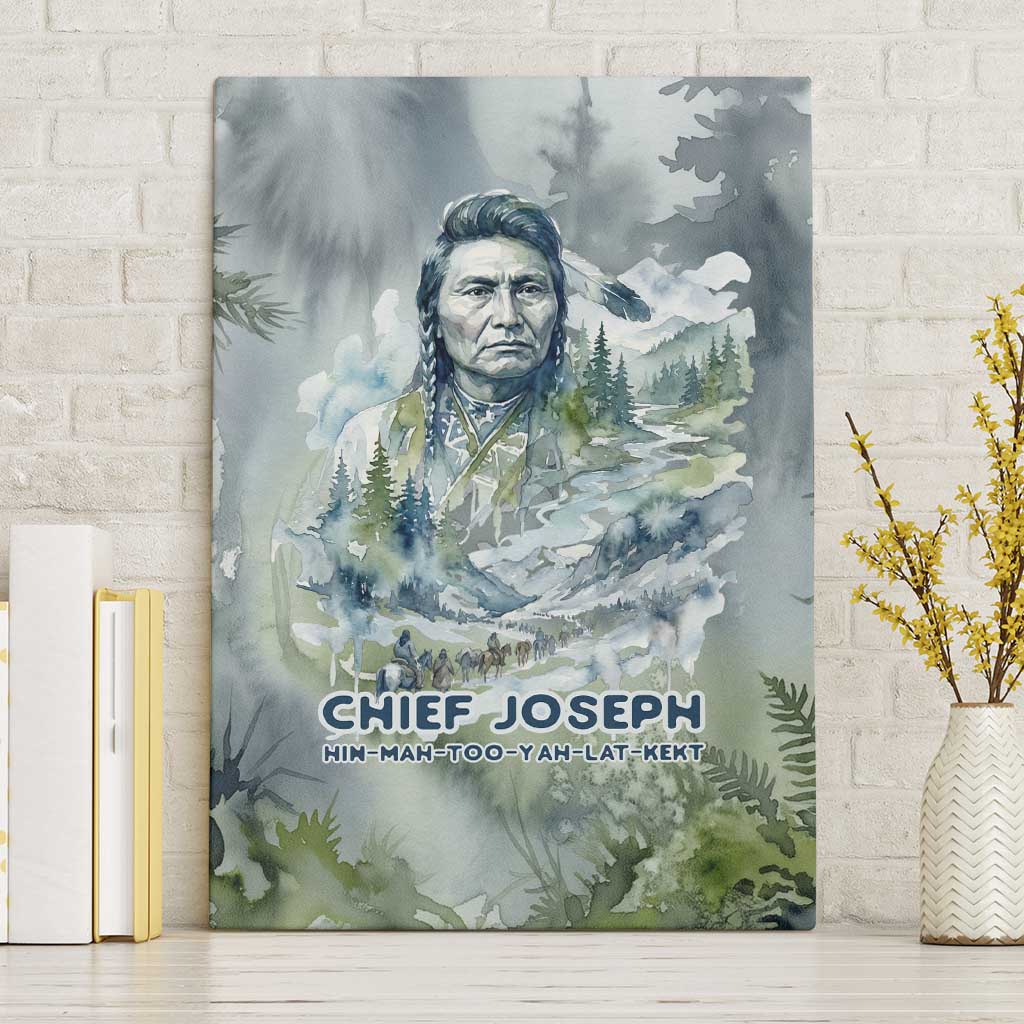 Chief Joseph Native American Canvas Wall Art Tribal Heart Symbol Inspirational Quote Will Fight No More Forever - Wonder Print Shop