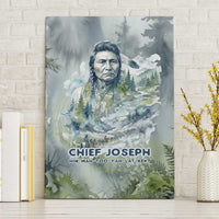 Chief Joseph Native American Canvas Wall Art Tribal Heart Symbol Inspirational Quote Will Fight No More Forever - Wonder Print Shop