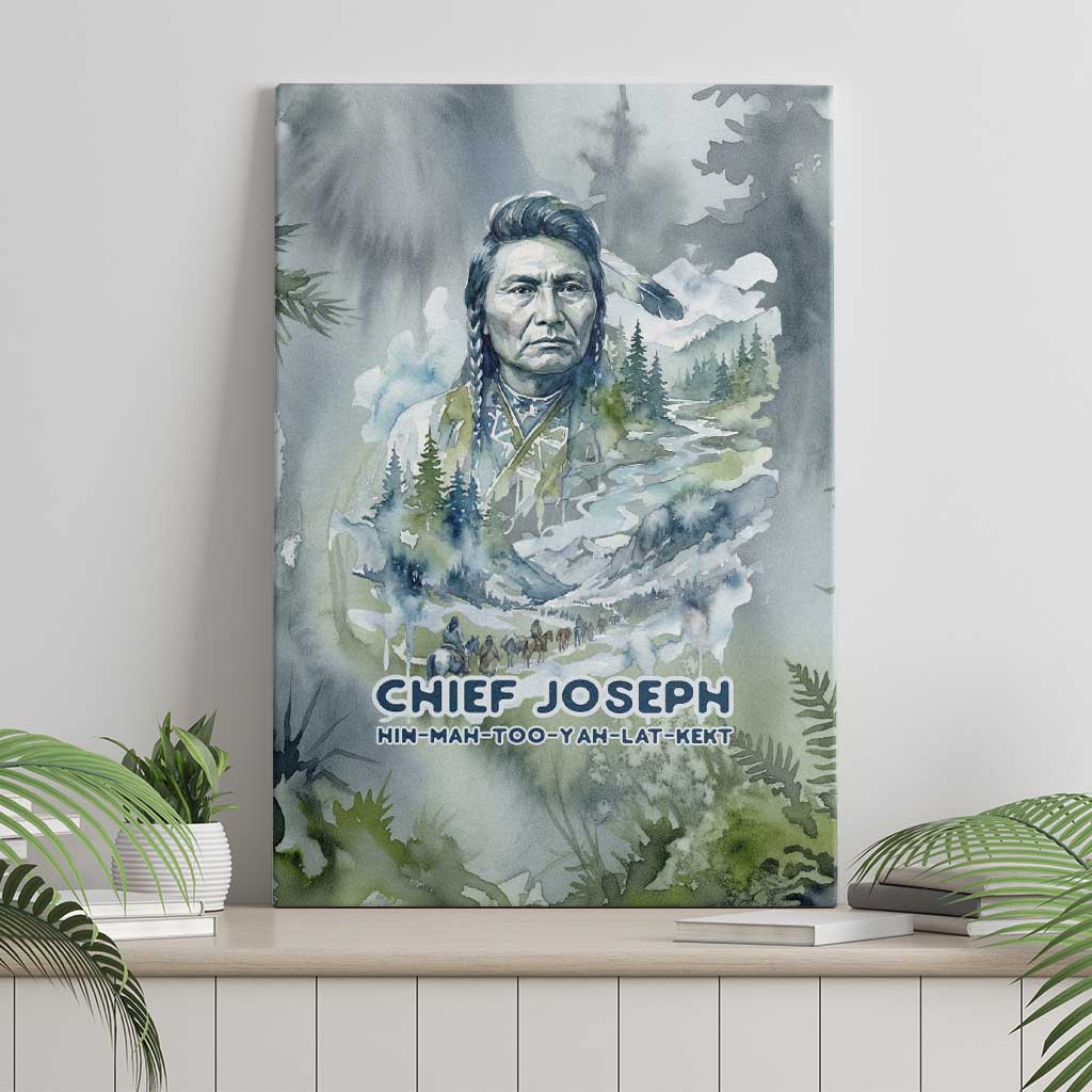 Chief Joseph Native American Canvas Wall Art Tribal Heart Symbol Inspirational Quote Will Fight No More Forever - Wonder Print Shop