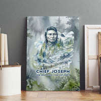 Chief Joseph Native American Canvas Wall Art Tribal Heart Symbol Inspirational Quote Will Fight No More Forever - Wonder Print Shop