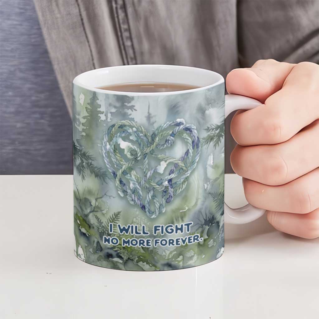 Chief Joseph Native American Ceramic Mug Tribal Heart Symbol Inspirational Quote Will Fight No More Forever - Wonder Print Shop