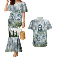 Chief Joseph Native American Couples Matching Mermaid Dress and Hawaiian Shirt Tribal Heart Symbol Inspirational Quote Will Fight No More Forever - Wonder Print Shop