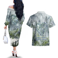 Chief Joseph Native American Couples Matching Off The Shoulder Long Sleeve Dress and Hawaiian Shirt Tribal Heart Symbol Inspirational Quote Will Fight No More Forever - Wonder Print Shop