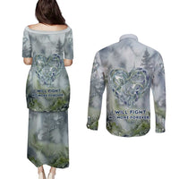 Chief Joseph Native American Couples Matching Puletasi and Long Sleeve Button Shirt Tribal Heart Symbol Inspirational Quote Will Fight No More Forever - Wonder Print Shop