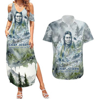 Chief Joseph Native American Couples Matching Summer Maxi Dress and Hawaiian Shirt Tribal Heart Symbol Inspirational Quote Will Fight No More Forever - Wonder Print Shop