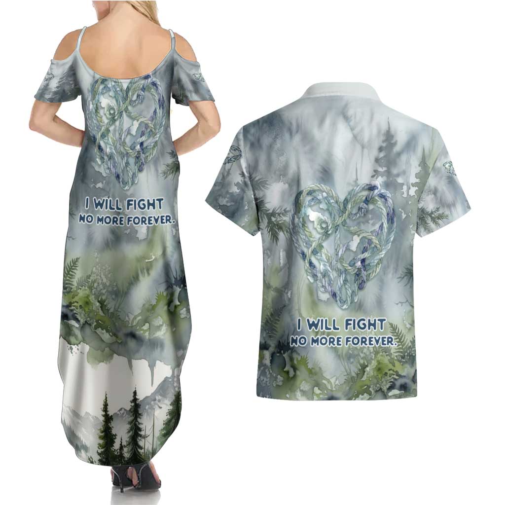 Chief Joseph Native American Couples Matching Summer Maxi Dress and Hawaiian Shirt Tribal Heart Symbol Inspirational Quote Will Fight No More Forever - Wonder Print Shop