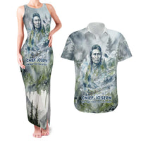 Chief Joseph Native American Couples Matching Tank Maxi Dress and Hawaiian Shirt Tribal Heart Symbol Inspirational Quote Will Fight No More Forever - Wonder Print Shop