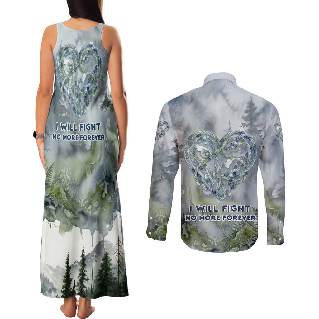 Chief Joseph Native American Couples Matching Tank Maxi Dress and Long Sleeve Button Shirt Tribal Heart Symbol Inspirational Quote Will Fight No More Forever - Wonder Print Shop