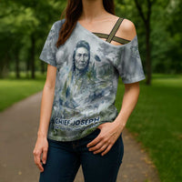Chief Joseph Native American Cross Shoulder Shirt Tribal Heart Symbol Inspirational Quote Will Fight No More Forever - Wonder Print Shop