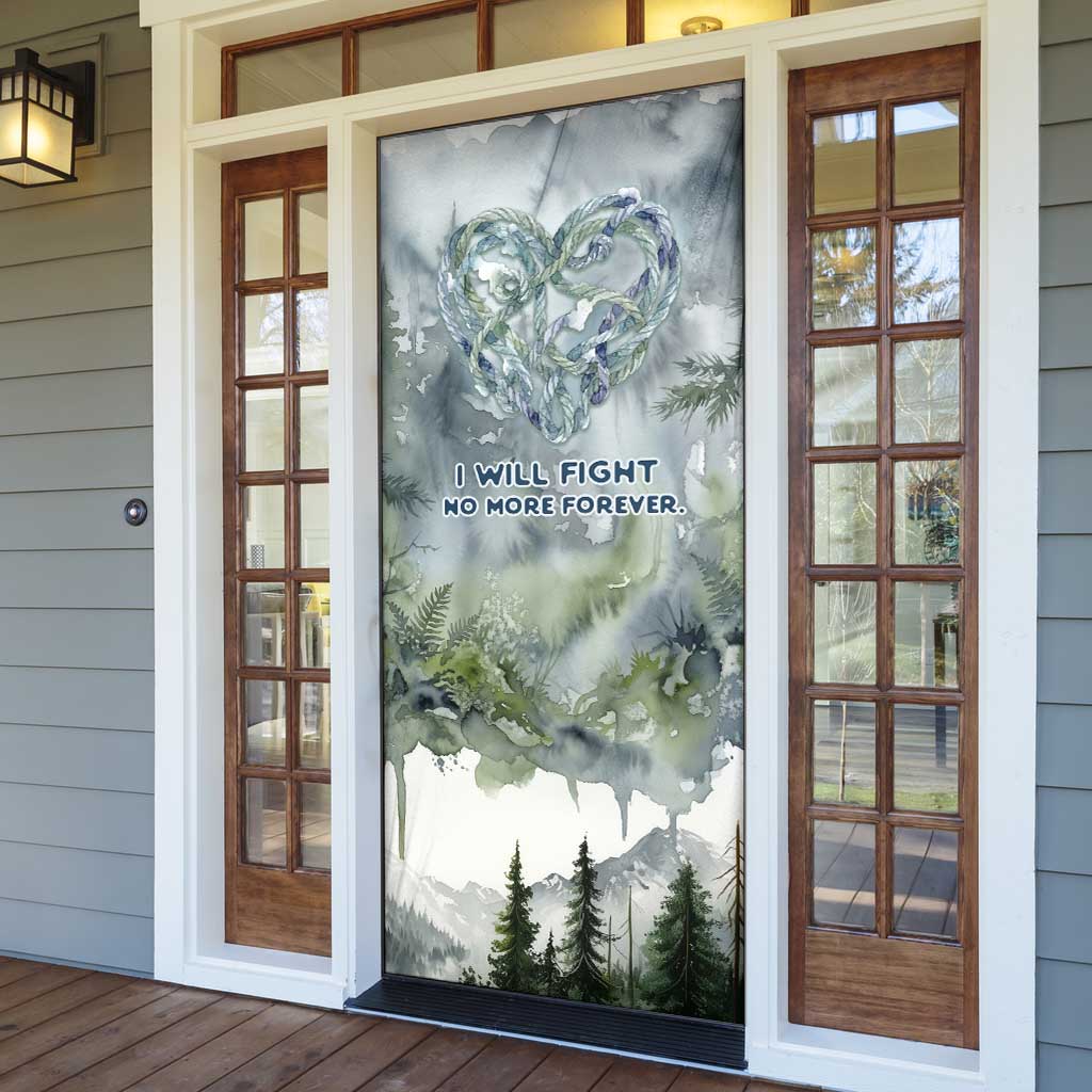 Chief Joseph Native American Door Cover Tribal Heart Symbol Inspirational Quote Will Fight No More Forever - Wonder Print Shop