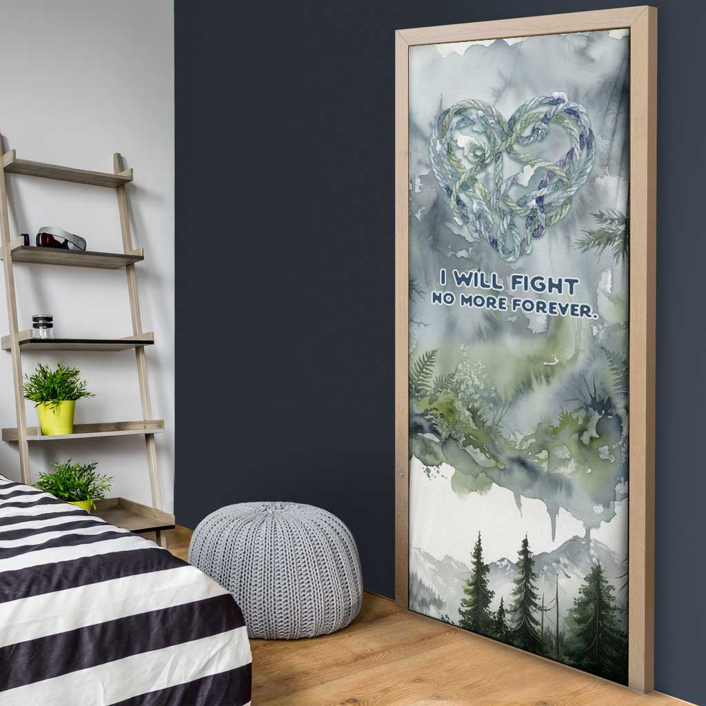 Chief Joseph Native American Door Cover Tribal Heart Symbol Inspirational Quote Will Fight No More Forever - Wonder Print Shop