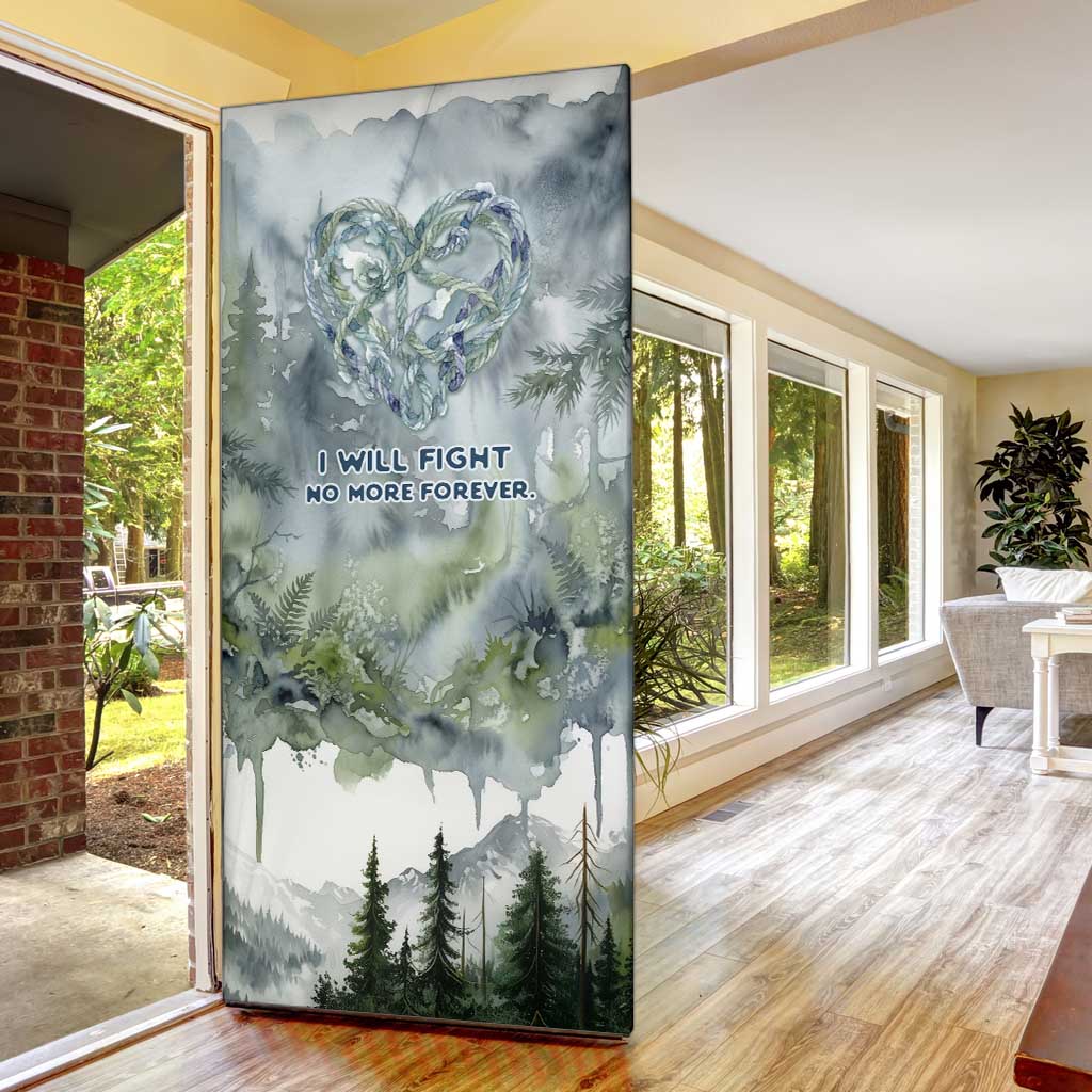 Chief Joseph Native American Door Cover Tribal Heart Symbol Inspirational Quote Will Fight No More Forever - Wonder Print Shop
