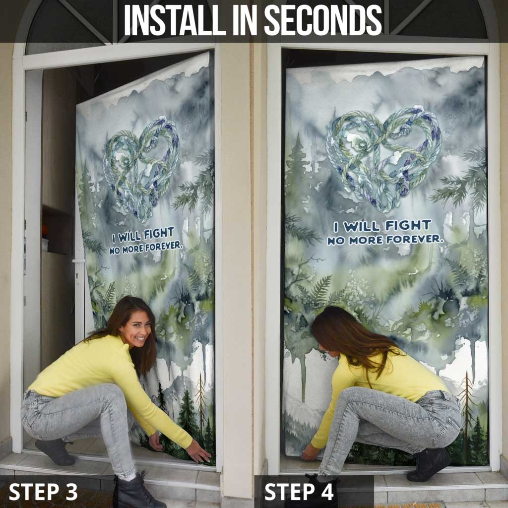 Chief Joseph Native American Door Cover Tribal Heart Symbol Inspirational Quote Will Fight No More Forever - Wonder Print Shop