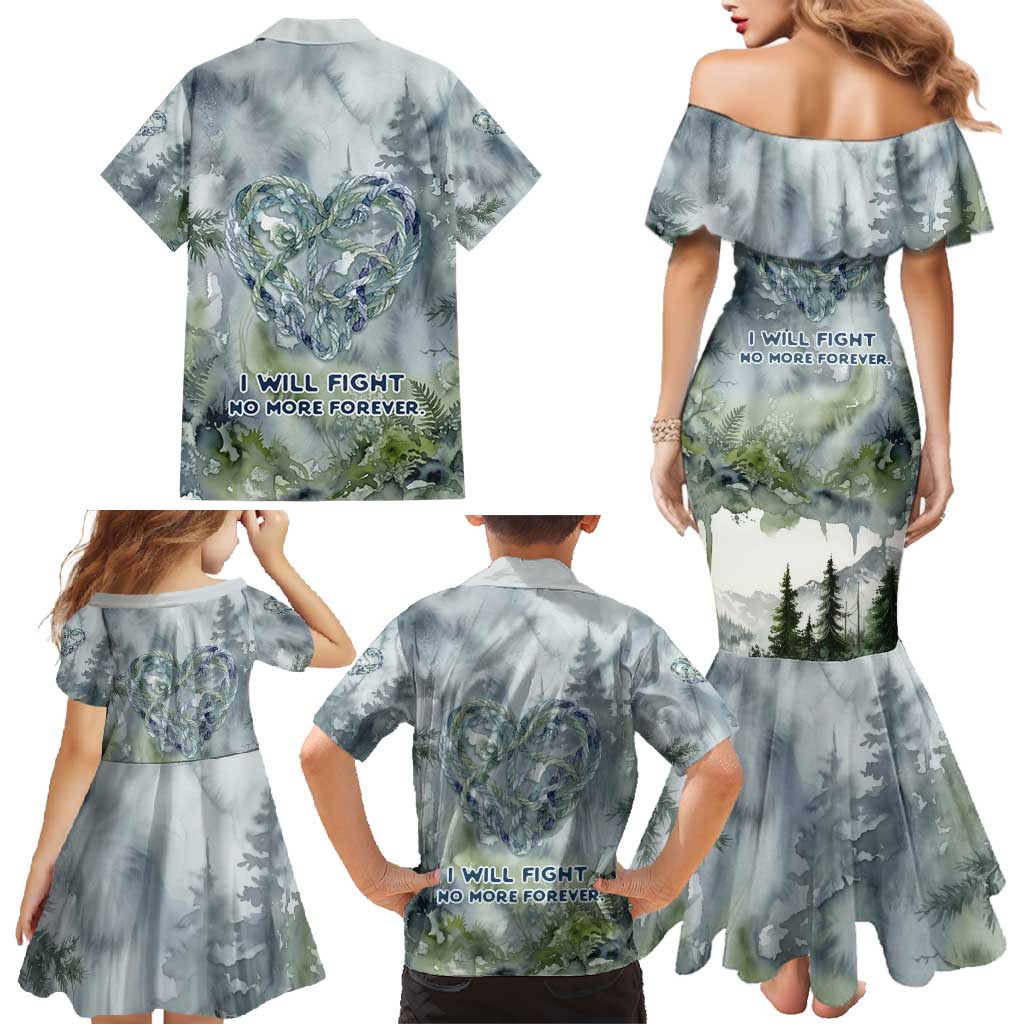 Chief Joseph Native American Family Matching Mermaid Dress and Hawaiian Shirt Tribal Heart Symbol Inspirational Quote Will Fight No More Forever - Wonder Print Shop