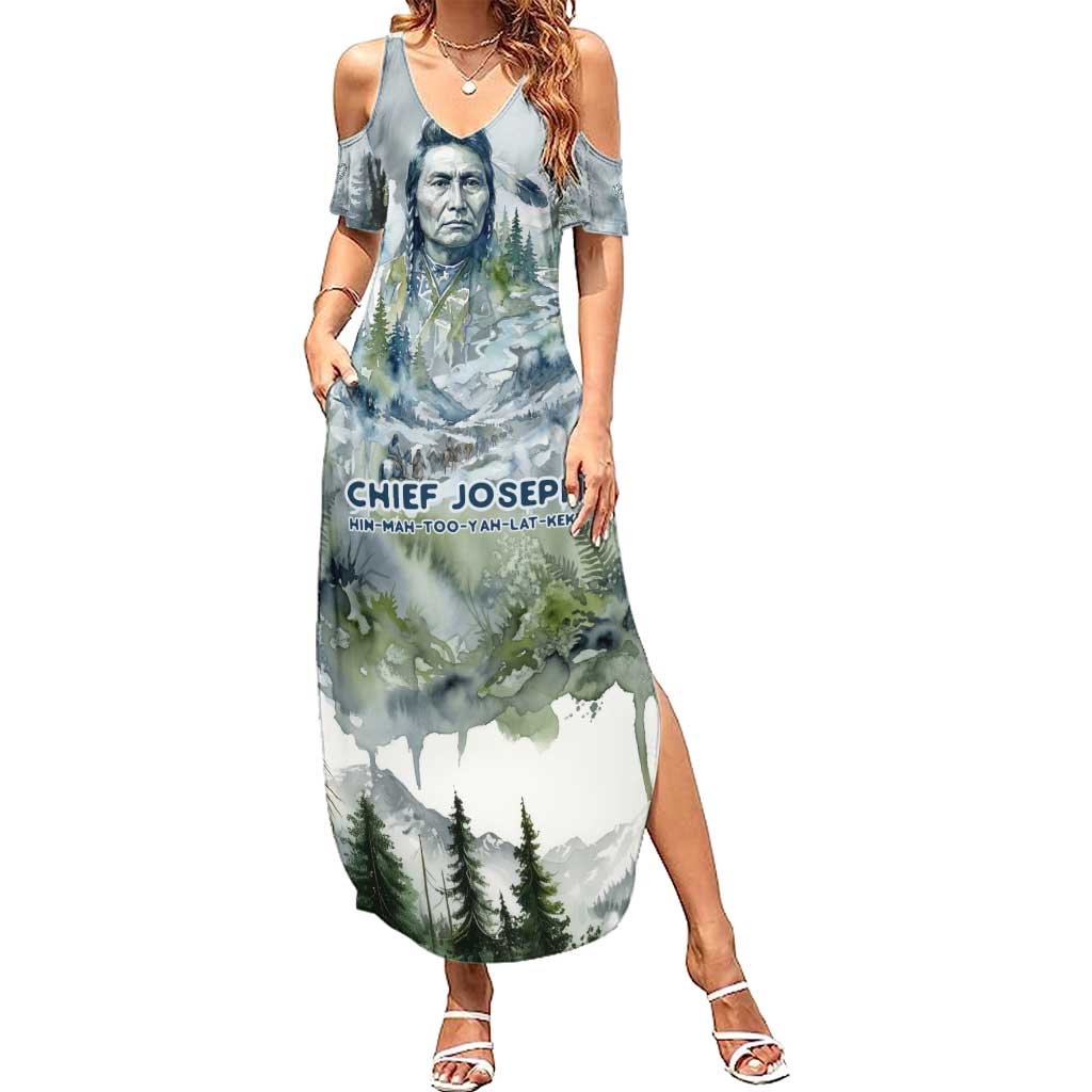 Chief Joseph Native American Family Matching Summer Maxi Dress and Hawaiian Shirt Tribal Heart Symbol Inspirational Quote Will Fight No More Forever - Wonder Print Shop