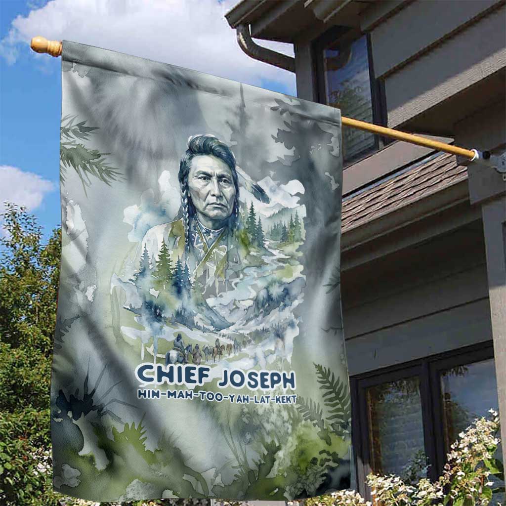 Chief Joseph Native American Garden Flag Tribal Heart Symbol Inspirational Quote Will Fight No More Forever - Wonder Print Shop