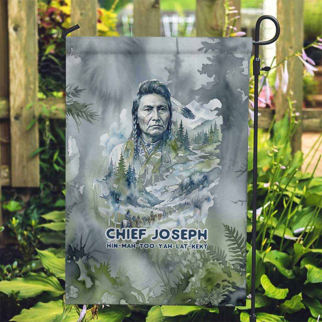 Chief Joseph Native American Garden Flag Tribal Heart Symbol Inspirational Quote Will Fight No More Forever - Wonder Print Shop