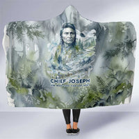 Chief Joseph Native American Hooded Blanket Tribal Heart Symbol Inspirational Quote Will Fight No More Forever - Wonder Print Shop