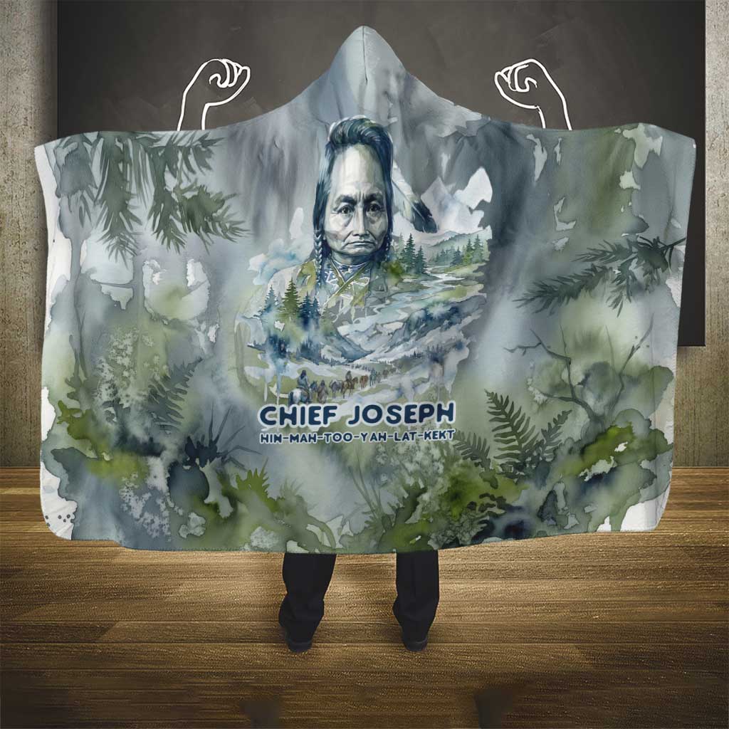 Chief Joseph Native American Hooded Blanket Tribal Heart Symbol Inspirational Quote Will Fight No More Forever - Wonder Print Shop