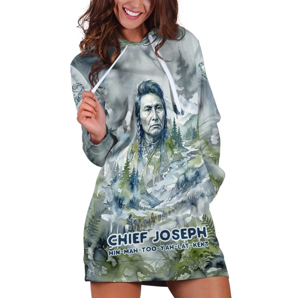 Chief Joseph Native American Hoodie Dress Tribal Heart Symbol Inspirational Quote Will Fight No More Forever - Wonder Print Shop