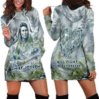 Chief Joseph Native American Hoodie Dress Tribal Heart Symbol Inspirational Quote Will Fight No More Forever - Wonder Print Shop