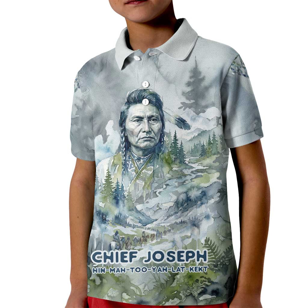 Chief Joseph Native American Kid Polo Shirt Tribal Heart Symbol Inspirational Quote Will Fight No More Forever - Wonder Print Shop