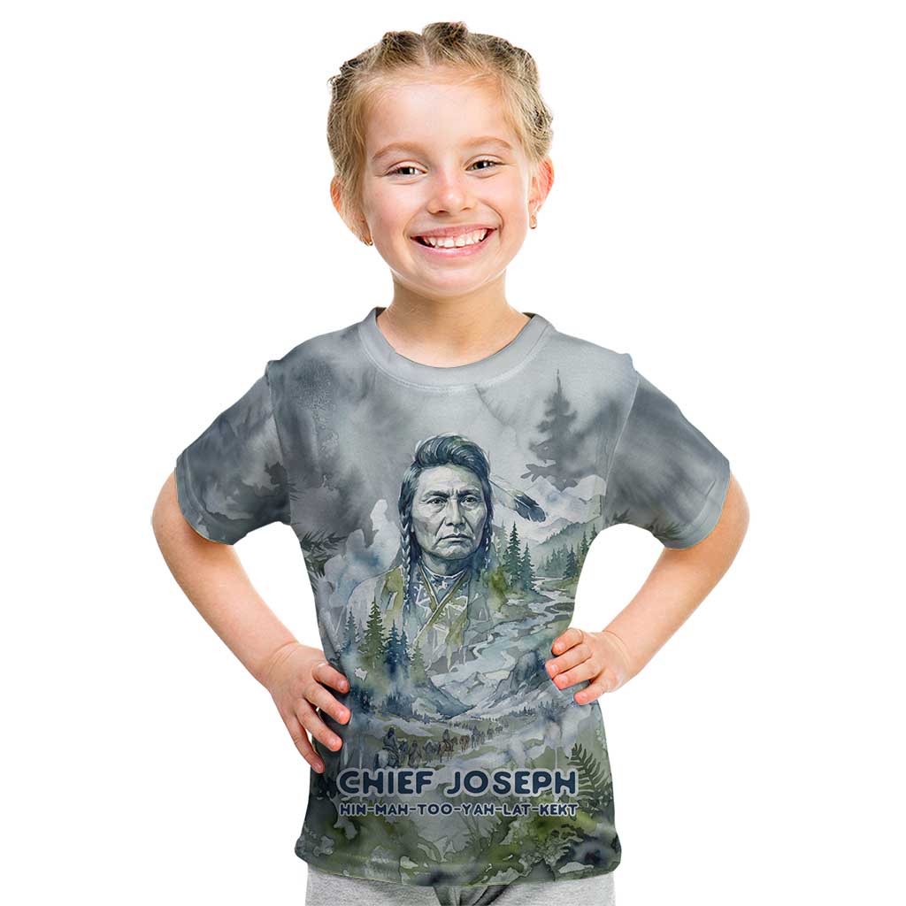 Chief Joseph Native American Kid T Shirt Tribal Heart Symbol Inspirational Quote Will Fight No More Forever - Wonder Print Shop