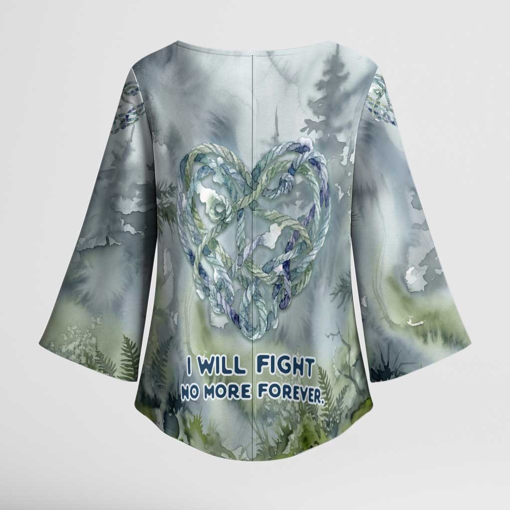 Chief Joseph Native American Kimono Sleeve Blouse Tribal Heart Symbol Inspirational Quote Will Fight No More Forever - Wonder Print Shop
