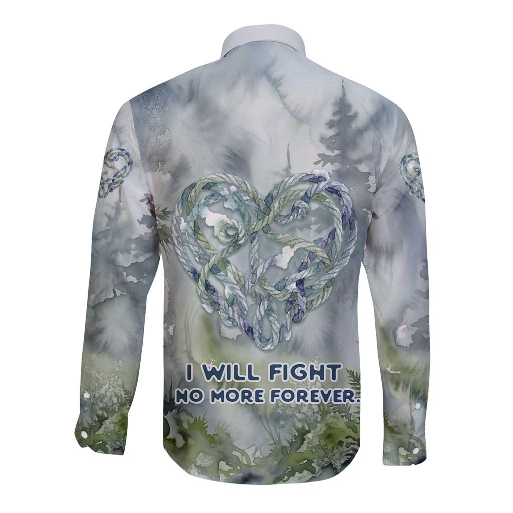 Chief Joseph Native American Long Sleeve Button Shirt Tribal Heart Symbol Inspirational Quote Will Fight No More Forever - Wonder Print Shop