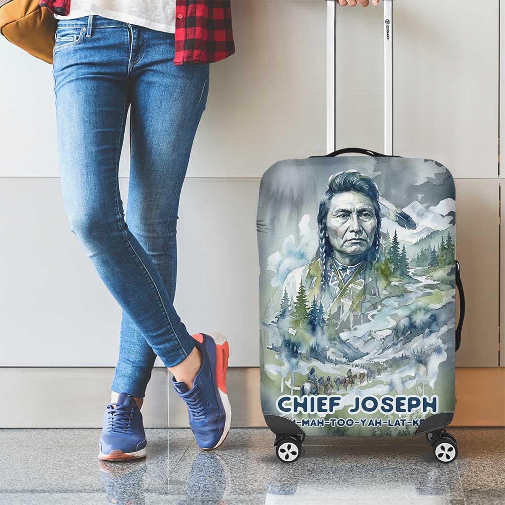 Chief Joseph Native American Luggage Cover Tribal Heart Symbol Inspirational Quote Will Fight No More Forever - Wonder Print Shop