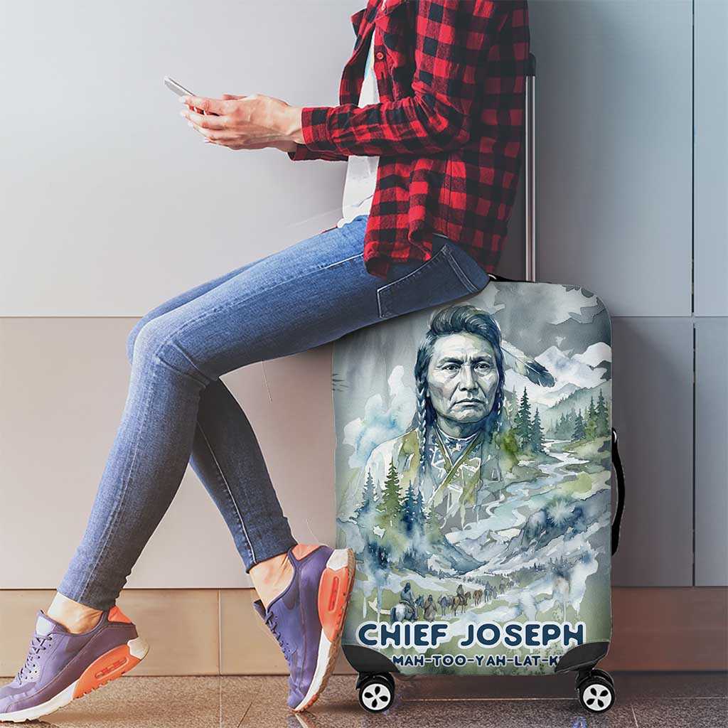 Chief Joseph Native American Luggage Cover Tribal Heart Symbol Inspirational Quote Will Fight No More Forever - Wonder Print Shop