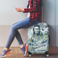 Chief Joseph Native American Luggage Cover Tribal Heart Symbol Inspirational Quote Will Fight No More Forever - Wonder Print Shop