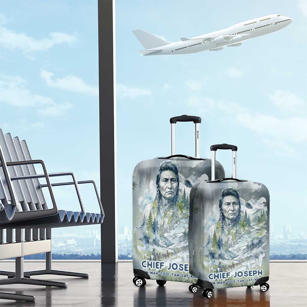 Chief Joseph Native American Luggage Cover Tribal Heart Symbol Inspirational Quote Will Fight No More Forever - Wonder Print Shop