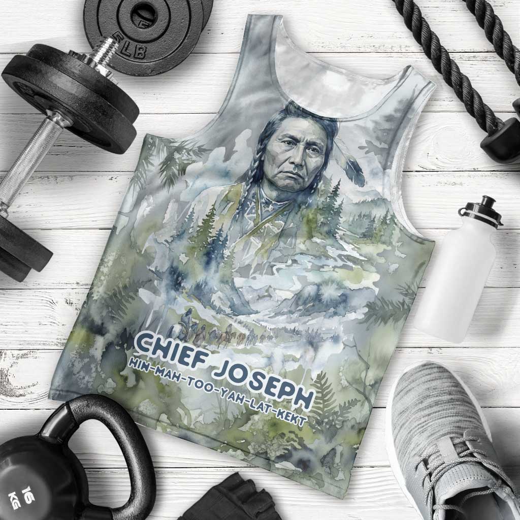Chief Joseph Native American Men Tank Top Tribal Heart Symbol Inspirational Quote Will Fight No More Forever - Wonder Print Shop