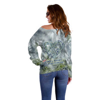 Chief Joseph Native American Off Shoulder Sweater Tribal Heart Symbol Inspirational Quote Will Fight No More Forever - Wonder Print Shop