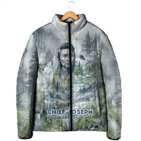 Chief Joseph Native American Padded Jacket Tribal Heart Symbol Inspirational Quote Will Fight No More Forever - Wonder Print Shop