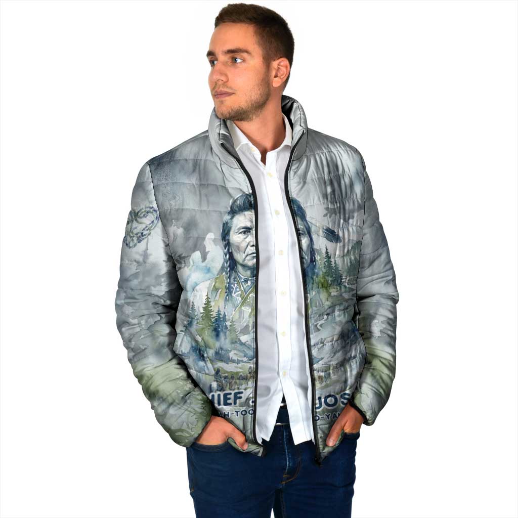 Chief Joseph Native American Padded Jacket Tribal Heart Symbol Inspirational Quote Will Fight No More Forever - Wonder Print Shop